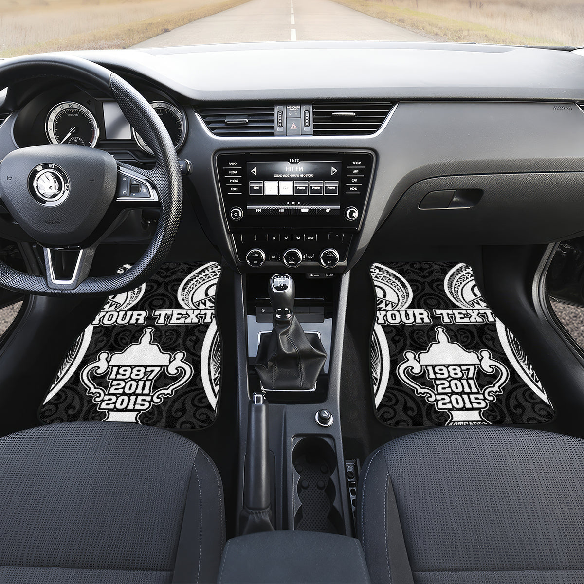 Personalised New Zealand Rugby Car Mats Aotearoa Champion Cup History with Haka Dance LT03 - Polynesian Pride
