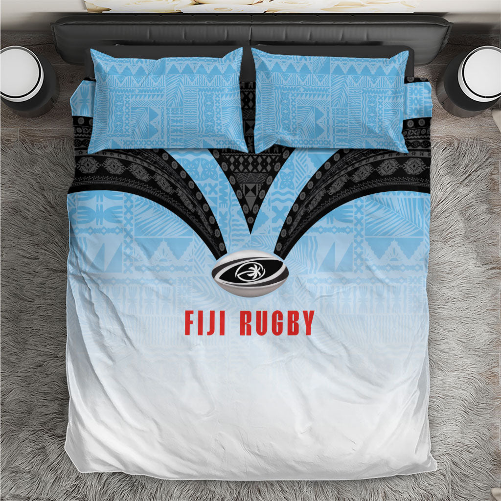Fijian Rugby Bedding Set Tapa Pattern Retro Sporty Style LT03 White - Polynesian Pride