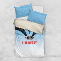 Fijian Rugby Bedding Set Tapa Pattern Retro Sporty Style LT03 US Twin 172cm x 218cm White - Polynesian Pride