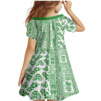 Hawaii Family Matching Mermaid Dress and Hawaiian Shirt Aloha Tropical Plants Tribal Pattern Green Version LT03 - Polynesian Pride