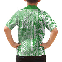 Hawaii Family Matching Tank Maxi Dress and Hawaiian Shirt Aloha Tropical Plants Tribal Pattern Green Version LT03 - Polynesian Pride