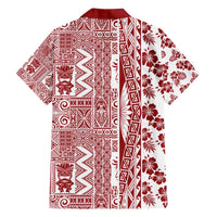 Hawaii Hawaiian Shirt Aloha Tropical Plants Tribal Pattern Red Version LT03 - Polynesian Pride