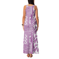 Hawaii Family Matching Tank Maxi Dress and Hawaiian Shirt Aloha Tropical Plants Tribal Pattern Pink Version LT03 - Polynesian Pride