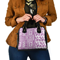 Hawaii Shoulder Handbag Aloha Tropical Plants Tribal Pattern Pink Version LT03 - Polynesian Pride