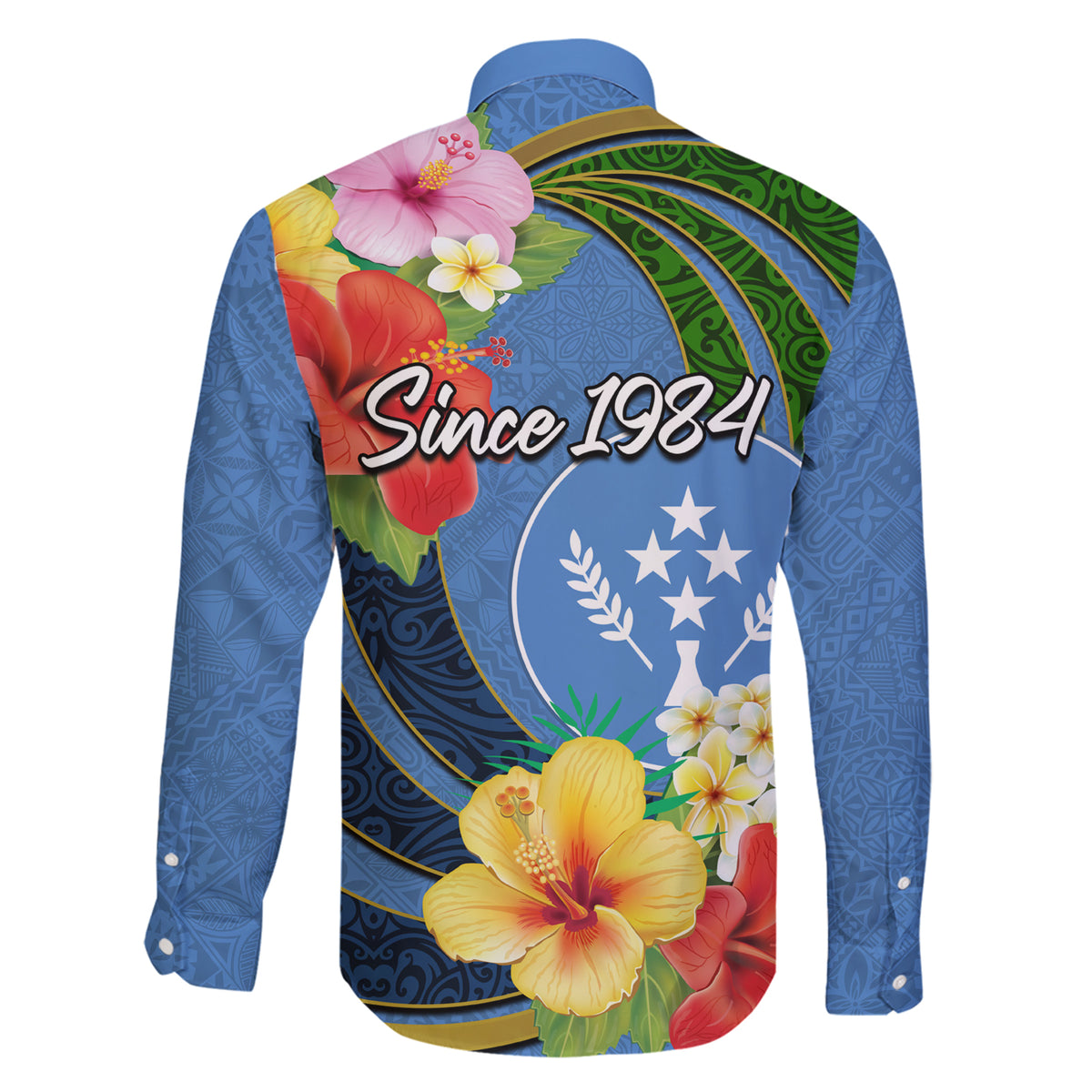 Kosrae Constitution Day Family Matching Short Sleeve Bodycon Dress and Hawaiian Shirt Hibiscus Mix Maori Tattoo Pattern LT03 - Polynesian Pride