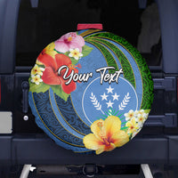 Kosrae Spare Tire Cover Hibiscus Mix Maori Tattoo Pattern LT03 Blue - Polynesian Pride