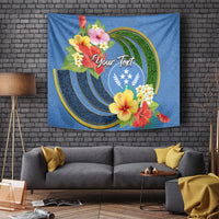 Kosrae Tapestry Hibiscus Mix Maori Tattoo Pattern LT03 Blue - Polynesian Pride