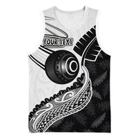 Personalised Aotearoa Lawn Bowls Basketball Jersey Maori and Silver Fern Half Style LT03 Unisex White - Polynesian Pride