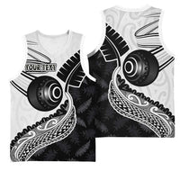 Personalised Aotearoa Lawn Bowls Basketball Jersey Maori and Silver Fern Half Style LT03 - Polynesian Pride
