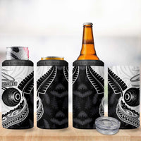 Personalised Aotearoa Lawn Bowls 4 in 1 Can Cooler Tumbler Maori and Silver Fern Half Style LT03 - Polynesian Pride