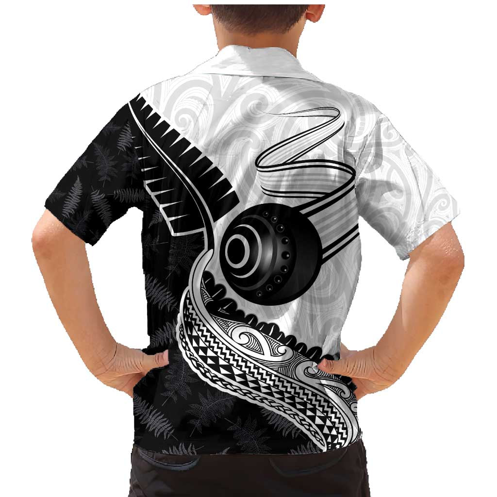 Personalised Aotearoa Lawn Bowls Family Matching Mermaid Dress and Hawaiian Shirt Maori and Silver Fern Half Style LT03 - Polynesian Pride