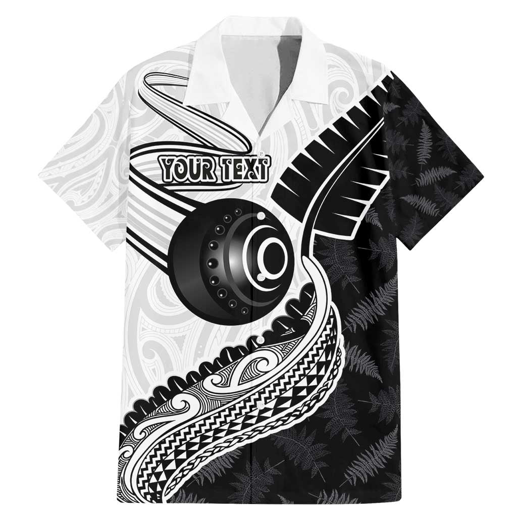 Personalised Aotearoa Lawn Bowls Family Matching Mermaid Dress and Hawaiian Shirt Maori and Silver Fern Half Style LT03 Dad's Shirt - Short Sleeve White - Polynesian Pride