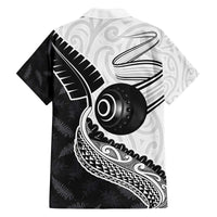 Personalised Aotearoa Lawn Bowls Family Matching Off The Shoulder Long Sleeve Dress and Hawaiian Shirt Maori and Silver Fern Half Style LT03 - Polynesian Pride