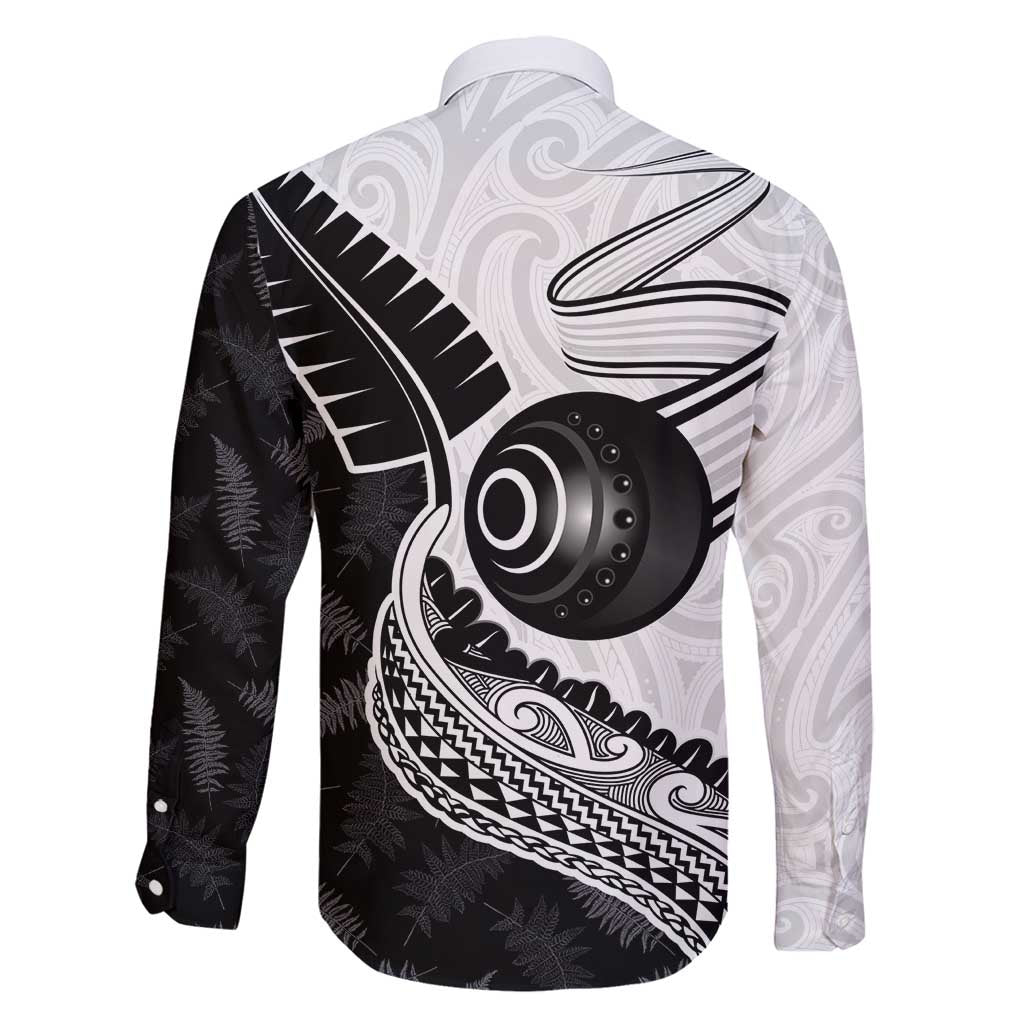 Personalised Aotearoa Lawn Bowls Family Matching Off Shoulder Maxi Dress and Hawaiian Shirt Maori and Silver Fern Half Style LT03 - Polynesian Pride