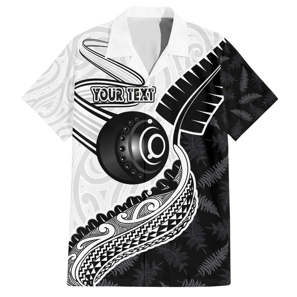 Personalised Aotearoa Lawn Bowls Family Matching Tank Maxi Dress and Hawaiian Shirt Maori and Silver Fern Half Style LT03 Dad's Shirt - Short Sleeve White - Polynesian Pride