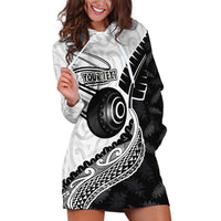 Personalised Aotearoa Lawn Bowls Hoodie Dress Maori and Silver Fern Half Style LT03 White - Polynesian Pride