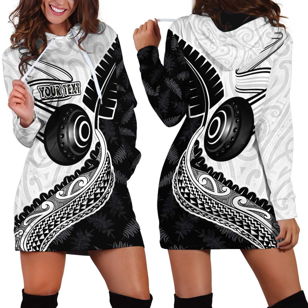 Personalised Aotearoa Lawn Bowls Hoodie Dress Maori and Silver Fern Half Style LT03 - Polynesian Pride