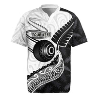 Personalised Aotearoa Lawn Bowls Rugby Jersey Maori and Silver Fern Half Style LT03 White - Polynesian Pride