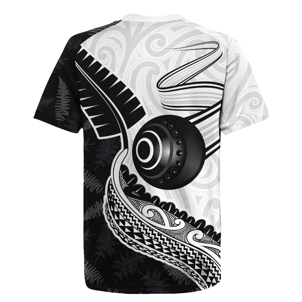 Personalised Aotearoa Lawn Bowls Rugby Jersey Maori and Silver Fern Half Style LT03 - Polynesian Pride