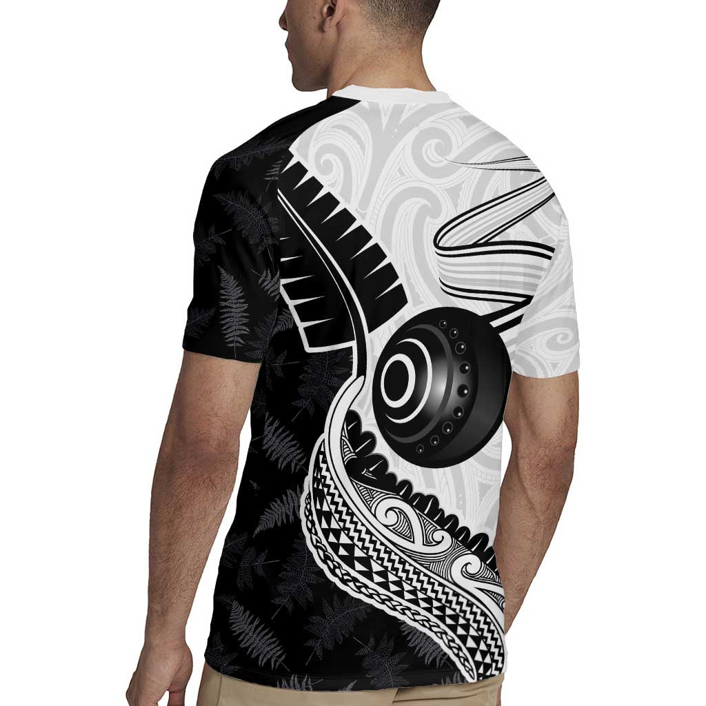 Personalised Aotearoa Lawn Bowls Rugby Jersey Maori and Silver Fern Half Style LT03 - Polynesian Pride