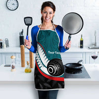 Personalised Aotearoa Lawn Bowls Apron Maori and Silver Fern Sporty Style Teal Color LT03 - Polynesian Pride