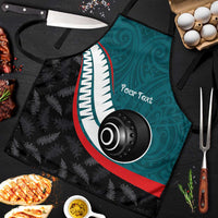 Personalised Aotearoa Lawn Bowls Apron Maori and Silver Fern Sporty Style Teal Color LT03 Teal - Polynesian Pride