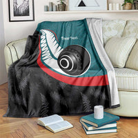 Personalised Aotearoa Lawn Bowls Blanket Maori and Silver Fern Sporty Style Teal Color LT03 Teal - Polynesian Pride