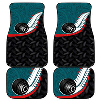 Aotearoa Lawn Bowls Car Mats Maori and Silver Fern Sporty Style Teal Color LT03 - Polynesian Pride
