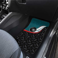 Aotearoa Lawn Bowls Car Mats Maori and Silver Fern Sporty Style Teal Color LT03 - Polynesian Pride