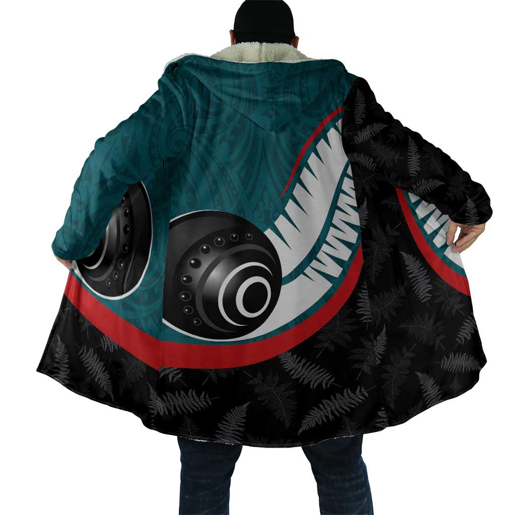 Personalised Aotearoa Lawn Bowls Cloak Maori and Silver Fern Sporty Style Teal Color LT03 - Polynesian Pride