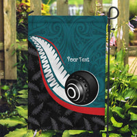 Personalised Aotearoa Lawn Bowls Garden Flag Maori and Silver Fern Sporty Style Teal Color LT03 Garden Flag Teal - Polynesian Pride