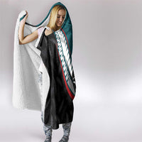 Personalised Aotearoa Lawn Bowls Hooded Blanket Maori and Silver Fern Sporty Style Teal Color LT03 - Polynesian Pride