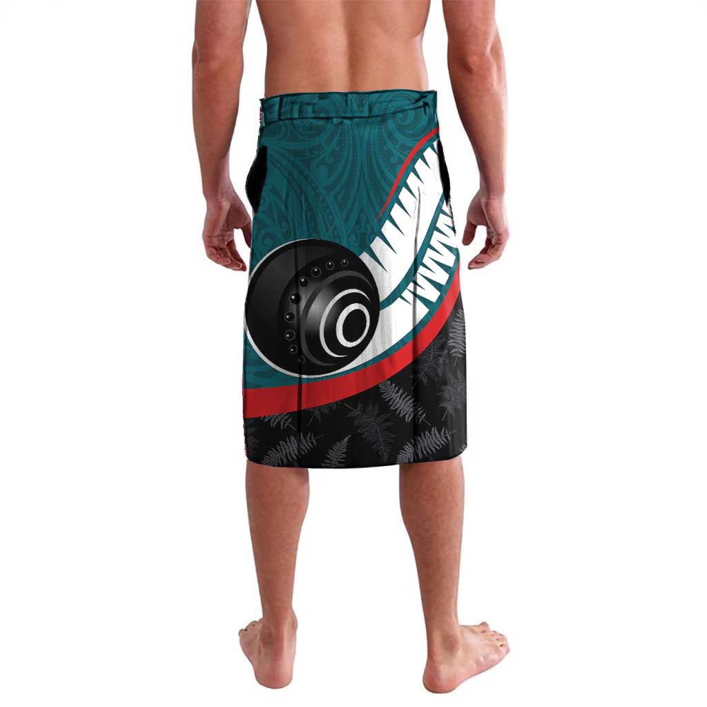 Aotearoa Lawn Bowls Lavalava Maori and Silver Fern Sporty Style Teal Color LT03 - Polynesian Pride
