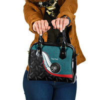 Personalised Aotearoa Lawn Bowls Shoulder Handbag Maori and Silver Fern Sporty Style Teal Color LT03 One Size Teal - Polynesian Pride