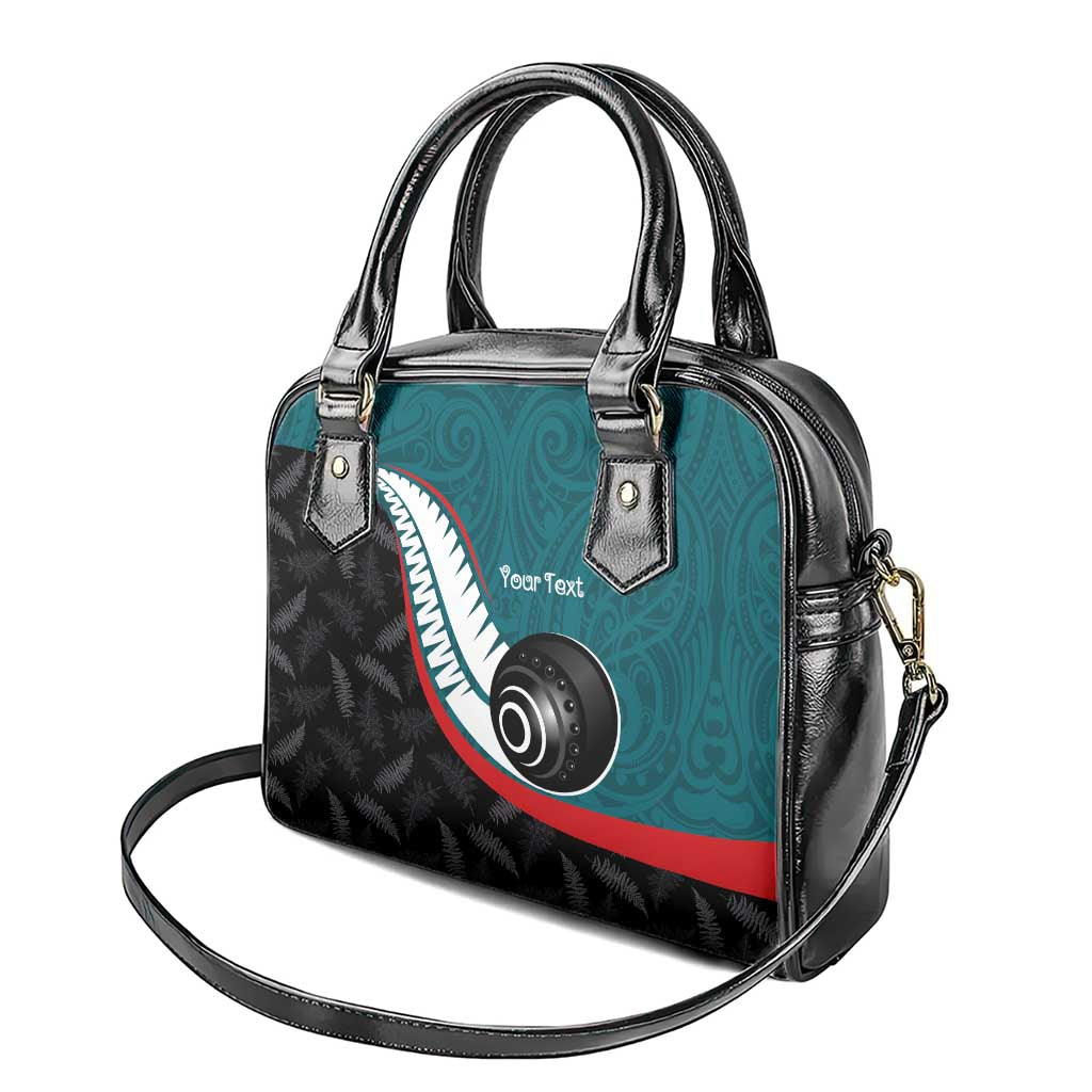 Personalised Aotearoa Lawn Bowls Shoulder Handbag Maori and Silver Fern Sporty Style Teal Color LT03 - Polynesian Pride