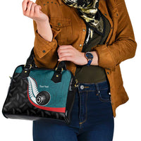 Personalised Aotearoa Lawn Bowls Shoulder Handbag Maori and Silver Fern Sporty Style Teal Color LT03 - Polynesian Pride