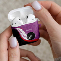 Personalised Aotearoa Lawn Bowls AirPods Case Maori and Silver Fern Sporty Style Pink Color LT03 - Polynesian Pride