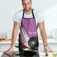 Personalised Aotearoa Lawn Bowls Apron Maori and Silver Fern Sporty Style Pink Color LT03 - Polynesian Pride