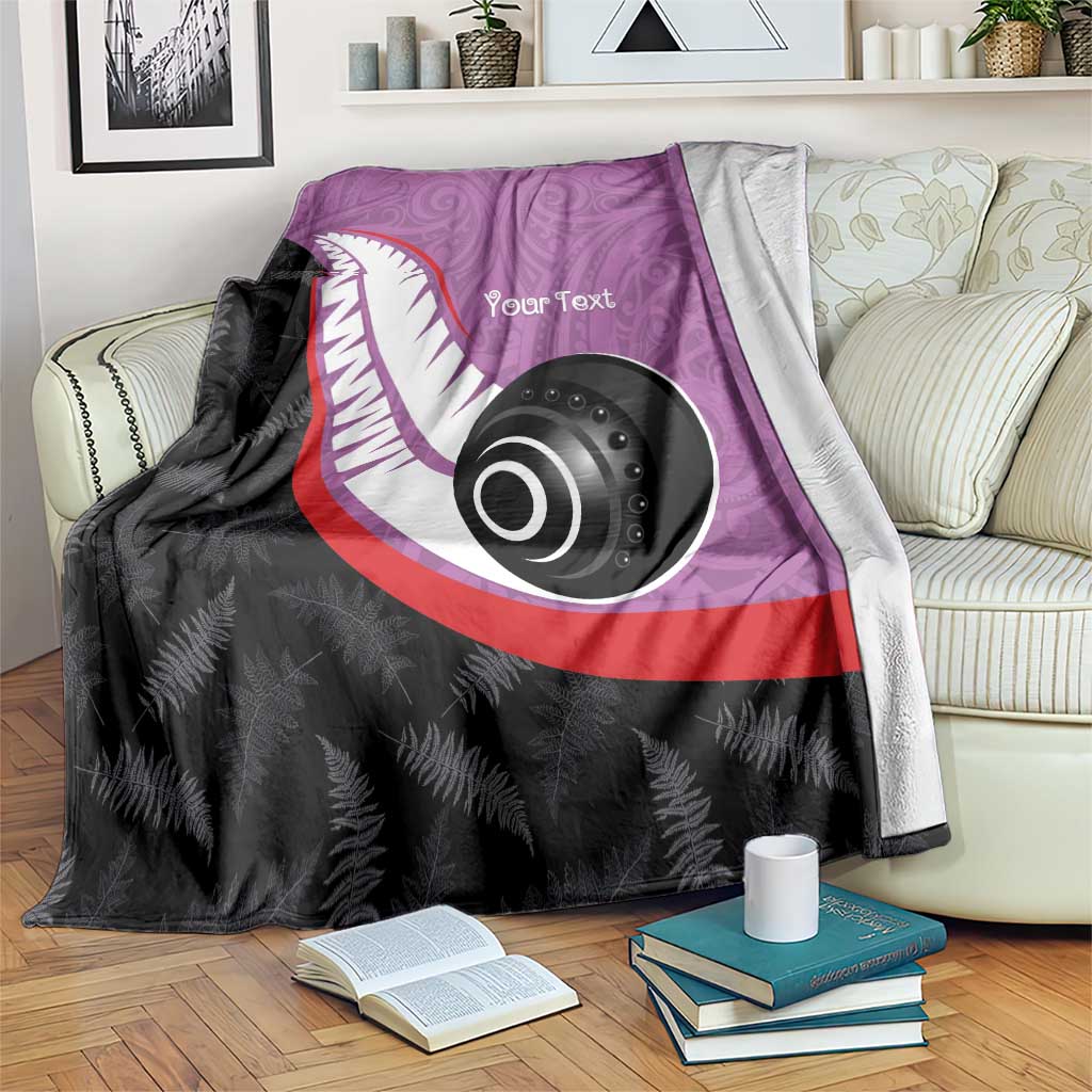 Personalised Aotearoa Lawn Bowls Blanket Maori and Silver Fern Sporty Style Pink Color LT03 Pink - Polynesian Pride