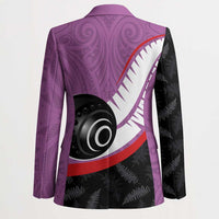 Personalised Aotearoa Lawn Bowls Blazer Maori and Silver Fern Sporty Style Pink Color LT03 - Polynesian Pride