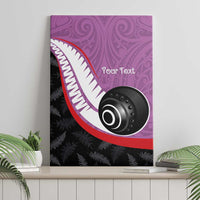 Personalised Aotearoa Lawn Bowls Canvas Wall Art Maori and Silver Fern Sporty Style Pink Color LT03 - Polynesian Pride