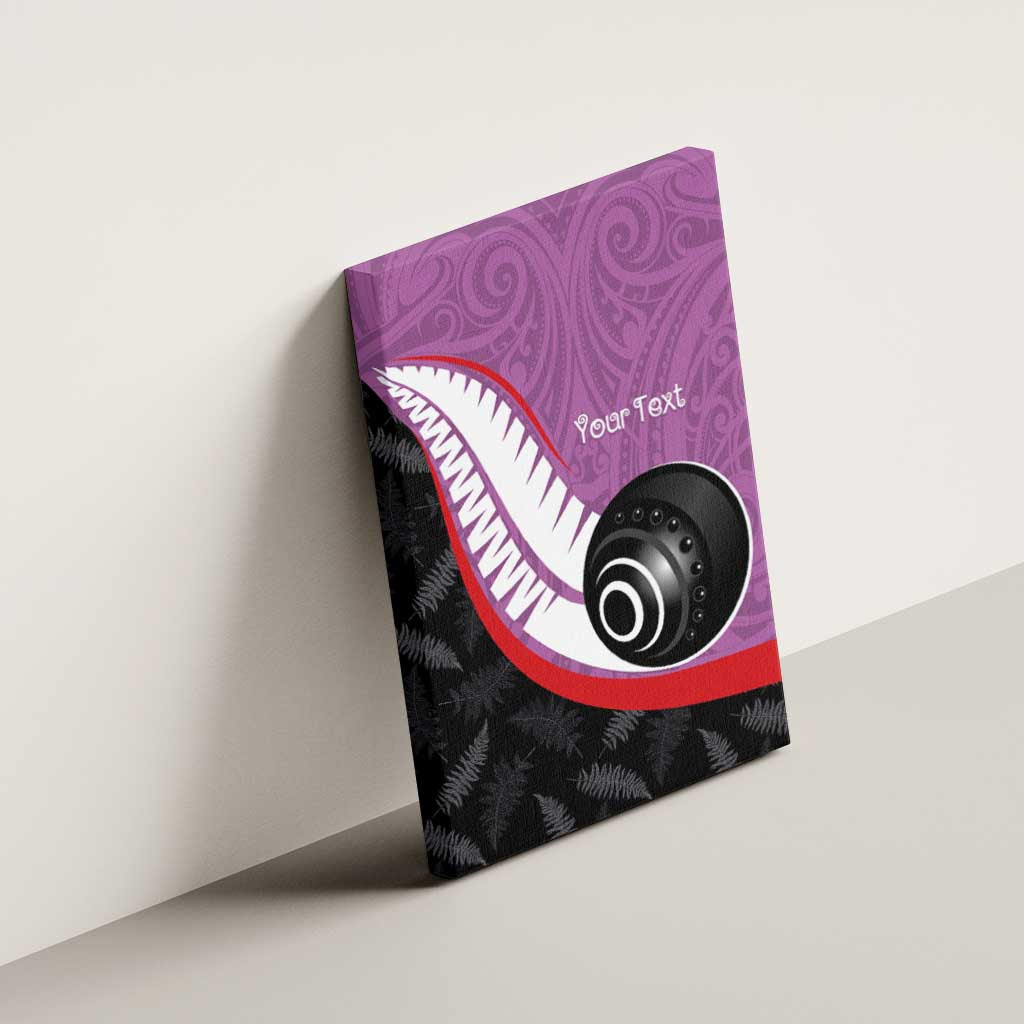 Personalised Aotearoa Lawn Bowls Canvas Wall Art Maori and Silver Fern Sporty Style Pink Color LT03 - Polynesian Pride