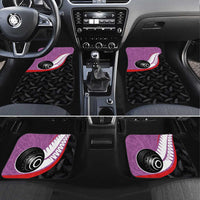 Aotearoa Lawn Bowls Car Mats Maori and Silver Fern Sporty Style Pink Color LT03 Set 4pcs Pink - Polynesian Pride