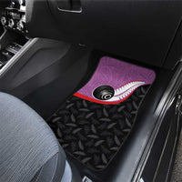 Aotearoa Lawn Bowls Car Mats Maori and Silver Fern Sporty Style Pink Color LT03 - Polynesian Pride