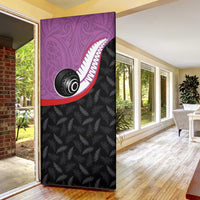 Aotearoa Lawn Bowls Door Cover Maori and Silver Fern Sporty Style Pink Color LT03 - Polynesian Pride