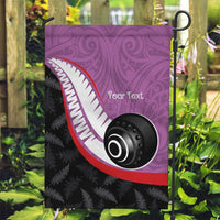 Personalised Aotearoa Lawn Bowls Garden Flag Maori and Silver Fern Sporty Style Pink Color LT03 Garden Flag Pink - Polynesian Pride