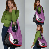 Personalised Aotearoa Lawn Bowls Grocery Bag Maori and Silver Fern Sporty Style Pink Color LT03 - Polynesian Pride