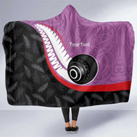 Personalised Aotearoa Lawn Bowls Hooded Blanket Maori and Silver Fern Sporty Style Pink Color LT03 One Size Pink - Polynesian Pride