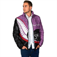 Personalised Aotearoa Lawn Bowls Padded Jacket Maori and Silver Fern Sporty Style Pink Color LT03 - Polynesian Pride