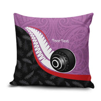 Personalised Aotearoa Lawn Bowls Pillow Cover Maori and Silver Fern Sporty Style Pink Color LT03 Pink - Polynesian Pride